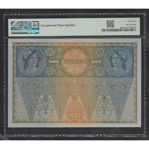 553 - Austria, Oesterreichisch-Ungarische BankPick# 61 1902 (ND 1919) 1000 Kronen S/N 1672 25828 - II Aufl... 