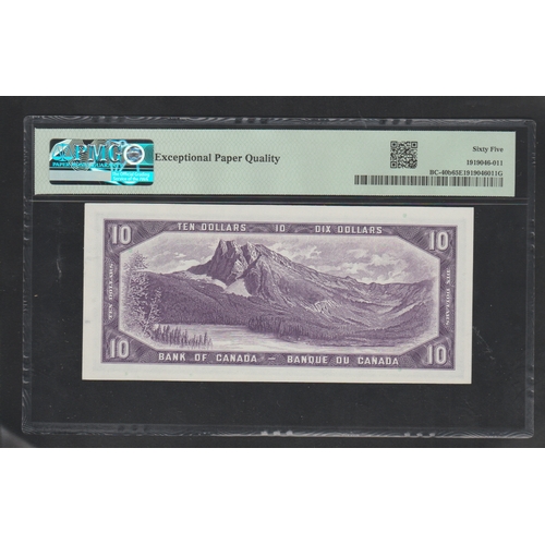 628 - Canada, Bank of Canada, BC-40b 1954 $10 - Printer: BABN- Modified Portrait S/N M/T 8874173 - J.R. Be... 