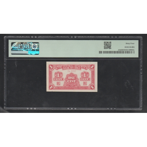 635 - China, Central Reserve Bank
of China
Pick# Jlb S/M#C297-2 1940 1 Fen = 1 Cent
Block L10 - Block Numb... 