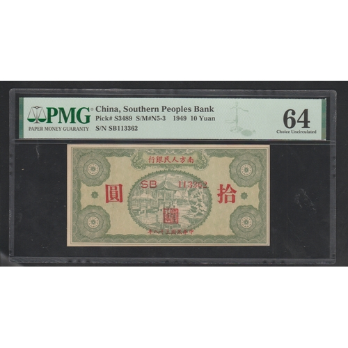 660 - China, Southern Peoples Bank Pick# S3489 S/M#N5-3 1949 10 Yuan S/N Sb113362 64 Choice Unc