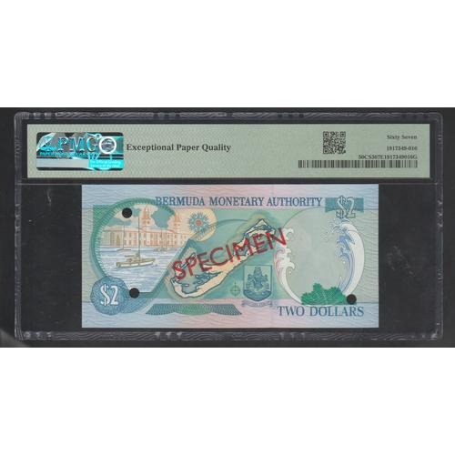 570 - Bermuda, Bermuda Monetary Authority, Pick # 50CS3 2000, 2 Dollars S/N C/2 000000 - Wmk: Tuna Fish 67... 