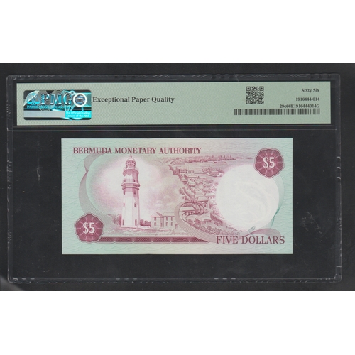 575 - Bermuda, Bermuda Monetary Authority, Pick # 29c 1986, 5 Dollars S/N A/2 200307- Wmk: Tuna Fish 66 Ge... 