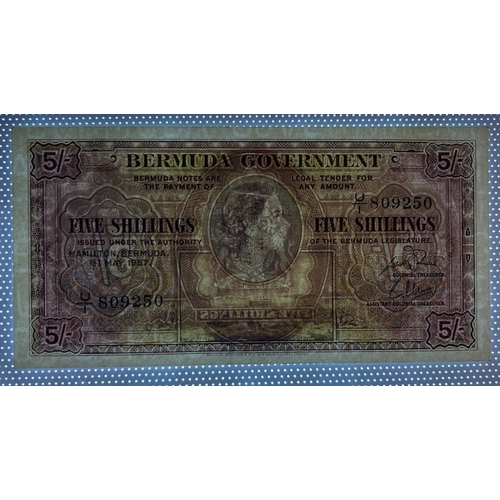 580 - Bermuda, Bermuda Government, 5/- Shillings 1957 year, U/I 809250