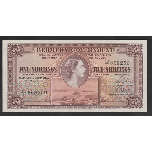 580 - Bermuda, Bermuda Government, 5/- Shillings 1957 year, U/I 809250