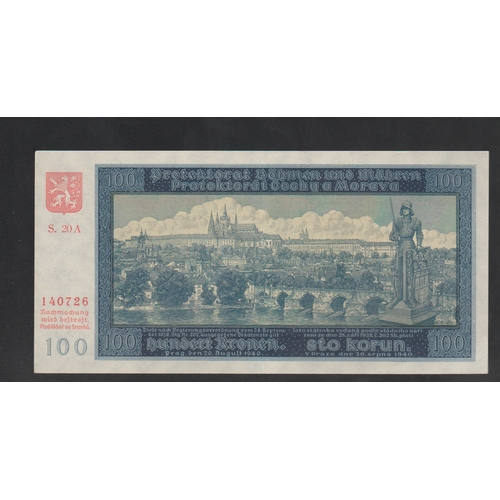 588 - Bohemia and Moravia,Protectorate of Bohemia and Moravia 100 Korun, 1940 year, S 20A 140726