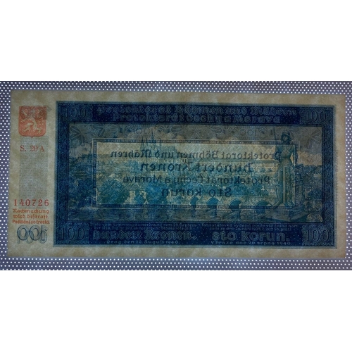 588 - Bohemia and Moravia,Protectorate of Bohemia and Moravia 100 Korun, 1940 year, S 20A 140726