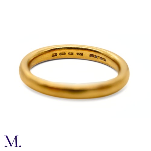 2 - A 22ct Gold Band

The 22ct yellow gold band is hallmarked and dated 1922.

Size: M1/2
Weight: 5.2g