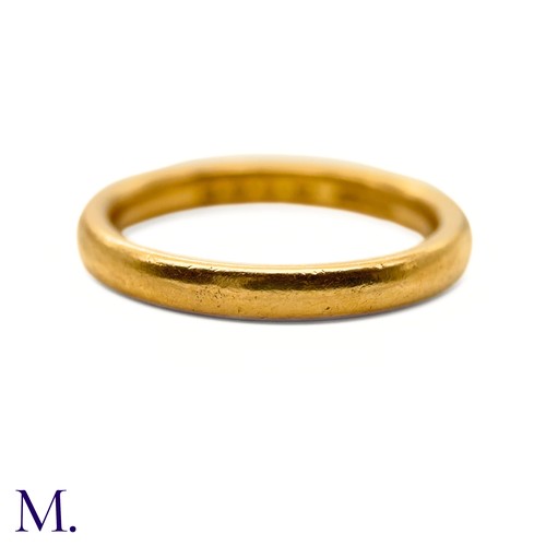 2 - A 22ct Gold Band

The 22ct yellow gold band is hallmarked and dated 1922.

Size: M1/2
Weight: 5.2g