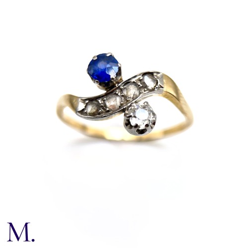 4 - An Antique Diamond and Sapphire Ring

The 18ct gold ring is set with a 0.17ct old cut diamond and a ... 