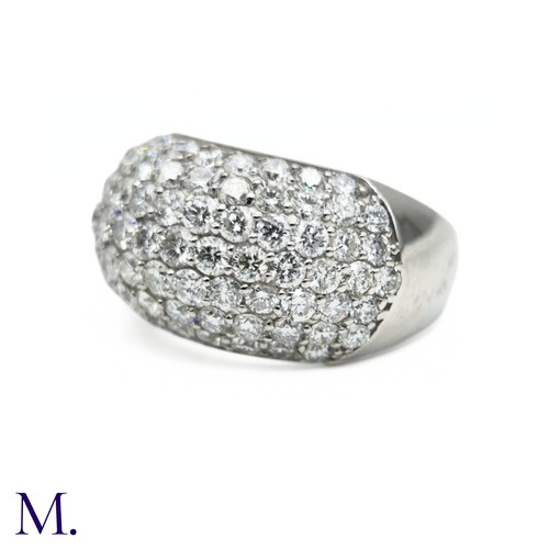 7 - Fine Pavé Diamond Bombe Ring

The platinum ring is set with approximately 3.0ct of bright white bril... 