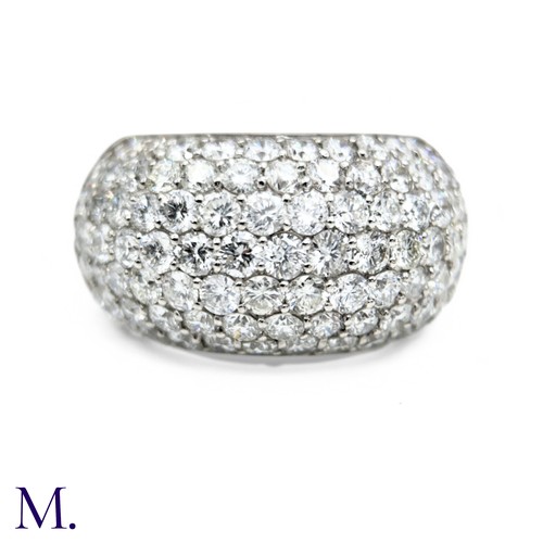 7 - Fine Pavé Diamond Bombe Ring

The platinum ring is set with approximately 3.0ct of bright white bril... 