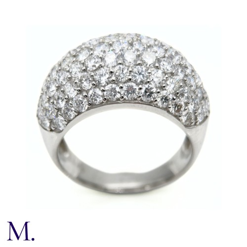 7 - Fine Pavé Diamond Bombe Ring

The platinum ring is set with approximately 3.0ct of bright white bril... 