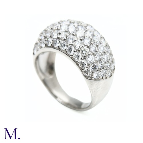 7 - Fine Pavé Diamond Bombe Ring

The platinum ring is set with approximately 3.0ct of bright white bril... 