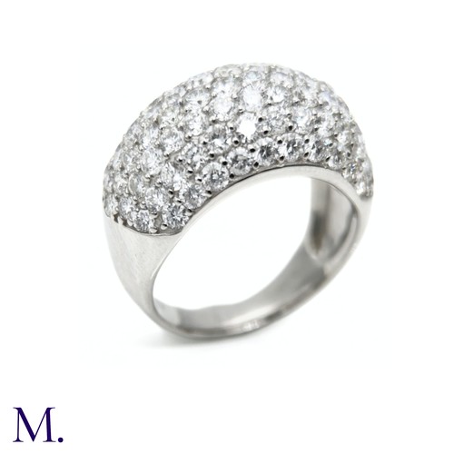 7 - Fine Pavé Diamond Bombe Ring

The platinum ring is set with approximately 3.0ct of bright white bril... 