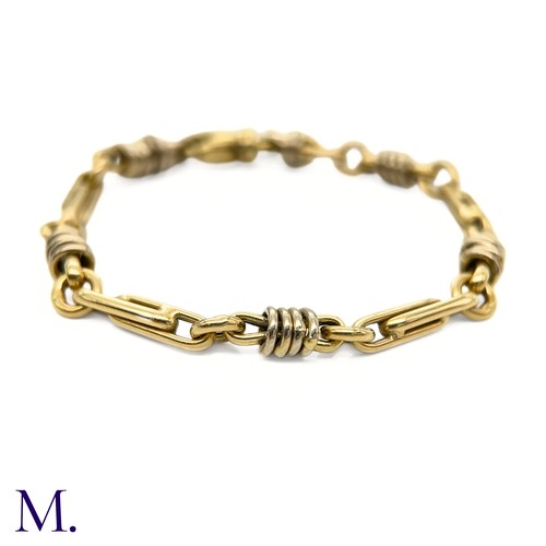 8 - Vintage 18ct Gold Bracelet

The vintage 18ct yellow gold bracelet has four sets of four white gold r... 