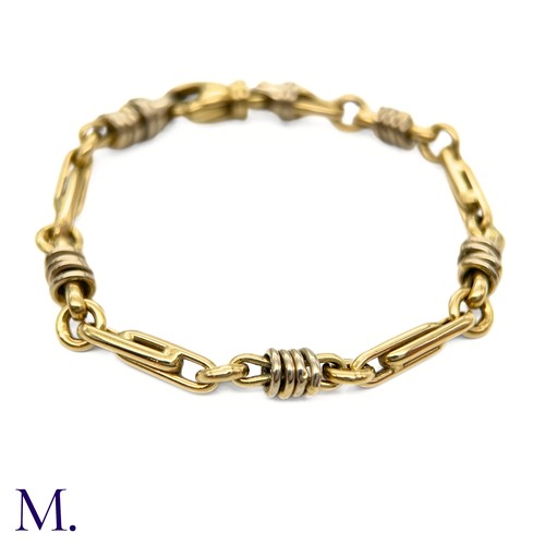 8 - Vintage 18ct Gold Bracelet

The vintage 18ct yellow gold bracelet has four sets of four white gold r... 