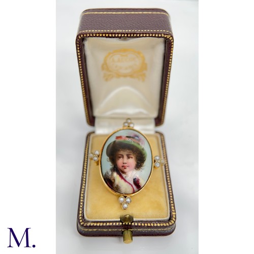 11 - An Antique Miniature Brooch

The 18ct yellow gold brooch displays a miniature of a young child. Date... 