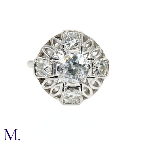 13 - A 5-Stone Openwork Diamond Cluster Ring

The white gold open work ring is set with a bright round cu... 