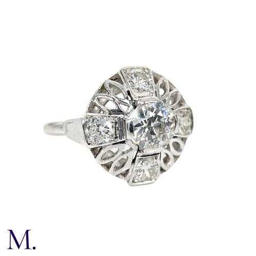 13 - A 5-Stone Openwork Diamond Cluster Ring

The white gold open work ring is set with a bright round cu... 