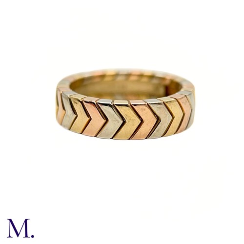 30 - A 3-Colour Gold Ring by Cartier

The vintage 18ct 3-colour gold ring by Cartier has a chevron design... 