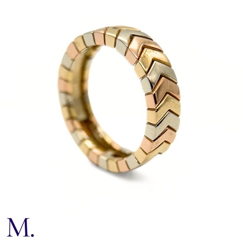 30 - A 3-Colour Gold Ring by Cartier

The vintage 18ct 3-colour gold ring by Cartier has a chevron design... 