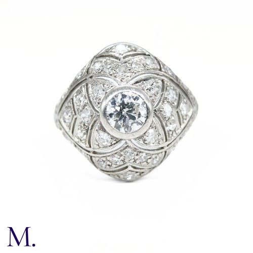 48 - An Art Deco Diamond Bombe Ring

The 18ct white gold Art Deco bombe ring is set with a round cut diam... 