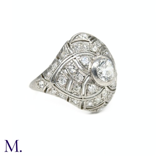 48 - An Art Deco Diamond Bombe Ring

The 18ct white gold Art Deco bombe ring is set with a round cut diam... 