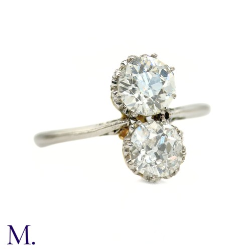 51 - A 2-Stone Diamond Ring

The 2-stone diamond ring is set with two high-quality old cut diamonds of ap... 