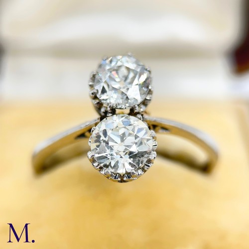 51 - A 2-Stone Diamond Ring

The 2-stone diamond ring is set with two high-quality old cut diamonds of ap... 