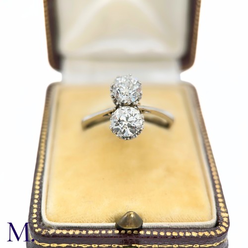 51 - A 2-Stone Diamond Ring

The 2-stone diamond ring is set with two high-quality old cut diamonds of ap... 