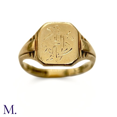 54 - A 9ct Gold Signet Ring

The 9ct yellow gold ring has a monogrammed octagonal face.  Hallmarked for C... 