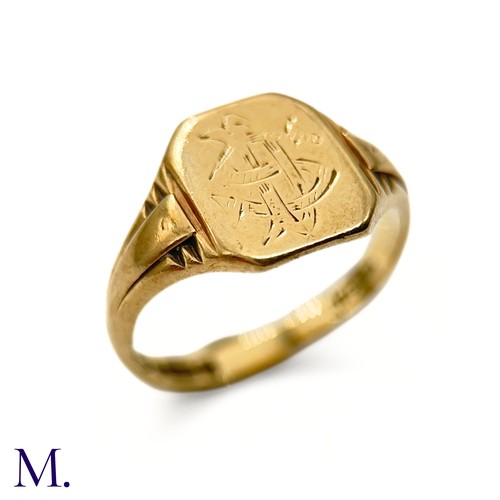 54 - A 9ct Gold Signet Ring

The 9ct yellow gold ring has a monogrammed octagonal face.  Hallmarked for C... 