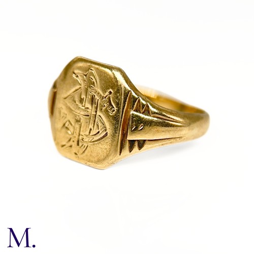 54 - A 9ct Gold Signet Ring

The 9ct yellow gold ring has a monogrammed octagonal face.  Hallmarked for C... 