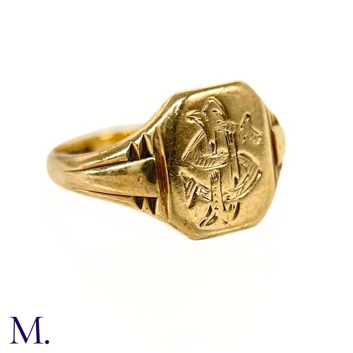 54 - A 9ct Gold Signet Ring

The 9ct yellow gold ring has a monogrammed octagonal face.  Hallmarked for C... 