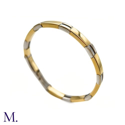 69 - A Roberto Bravo 2-Colour Gold Bangle Bracelet

The  bracelet is made up of alternating 14ct white an... 