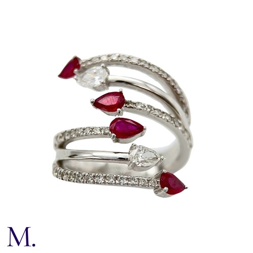 43 - A Ruby Diamond Dress Ring

The 18ct white gold dress ring is set with two pear cut diamonds weighing... 