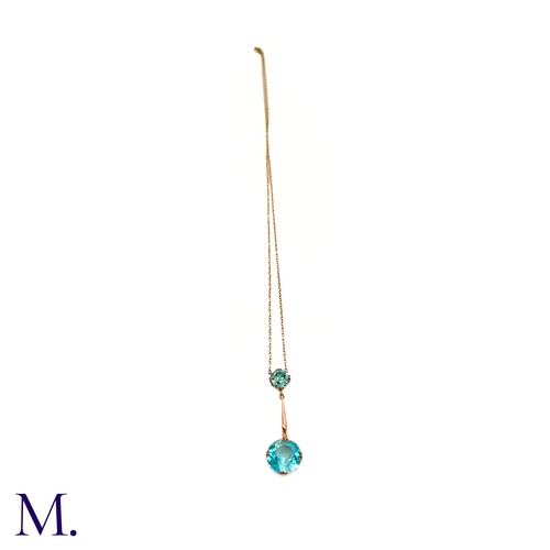 73 - An Antique Zircon Pendant and Chain

The 9ct gold chain suspends two bright zircon stones of approxi... 