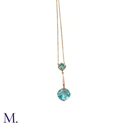 73 - An Antique Zircon Pendant and Chain

The 9ct gold chain suspends two bright zircon stones of approxi... 