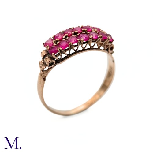 76 - An Antique Ruby Double Row Ring

The antique rose gold ring with pierced gallery is set with two row... 