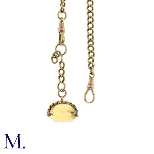 93 - An Antique Albert Chain with Citrine Spinning Fob.

The antique 9ct rose gold albert chain is secure... 