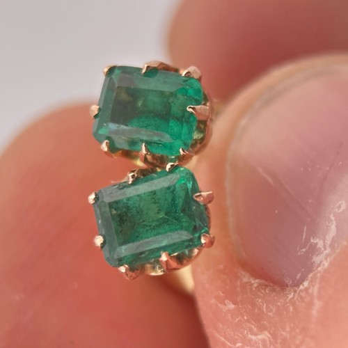 82 - A Pair of Emerald Stud Earrings

The stud earrings are each set with 0.40ct deep green emeralds.  Th... 