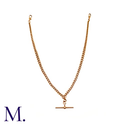 154 - An Antique Rose Gold Albert Chain

The 9ct rose gold Albert chain comes together with a T-bar pendan... 