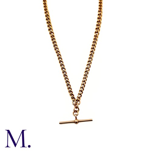 154 - An Antique Rose Gold Albert Chain

The 9ct rose gold Albert chain comes together with a T-bar pendan... 