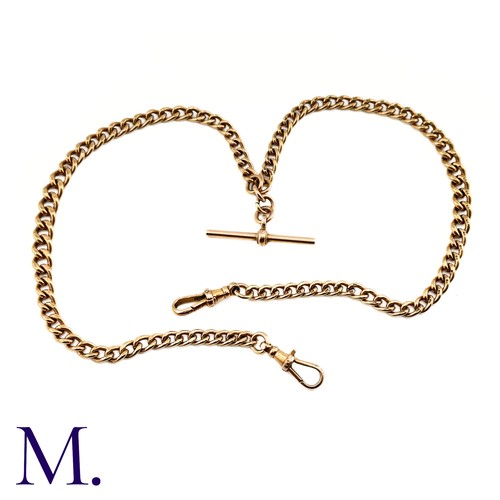 154 - An Antique Rose Gold Albert Chain

The 9ct rose gold Albert chain comes together with a T-bar pendan... 