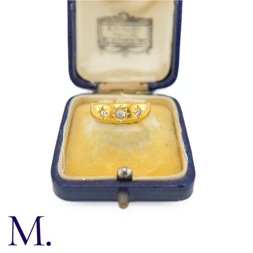 46 - An Antique 3-Stone Diamond Gypsy Ring

The 18ct yellow gold gypsy ring is set with three old cut dia... 