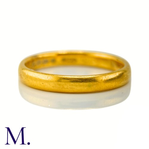 6 - A 22ct Gold Band

The band is hallmarked for 22ct gold and is dated 1933.

Weight: 3.4g
Date: M