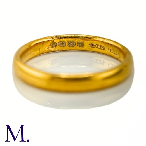 6 - A 22ct Gold Band

The band is hallmarked for 22ct gold and is dated 1933.

Weight: 3.4g
Date: M