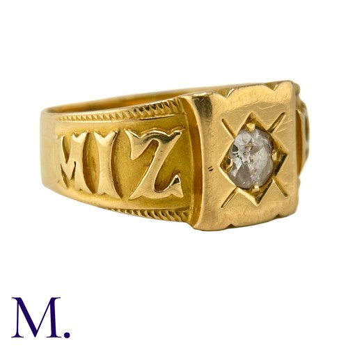 80 - An Antique Diamond Mizpah Ring

The antique 18ct yellow gold mizpah ring is set with a 0.25ct old cu... 