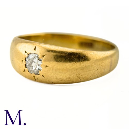 77 - An Old Cut Diamond Gypsy Ring

The 18ct gold band is set with a 0.20ct round cut diamond.

Weight: 4... 