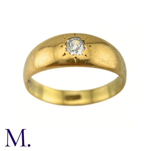 77 - An Old Cut Diamond Gypsy Ring

The 18ct gold band is set with a 0.20ct round cut diamond.

Weight: 4... 